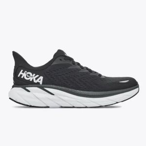 Black and White Womans Clifton 8 HOKA Running Shoe